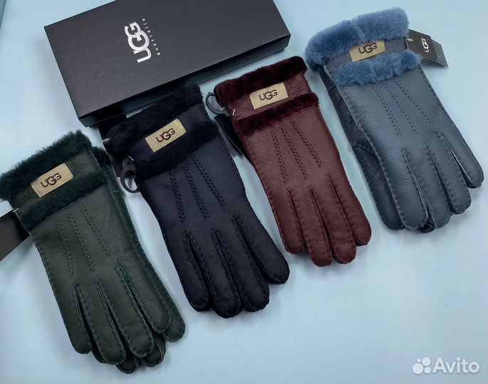 Перчатки женские UGG с мехом