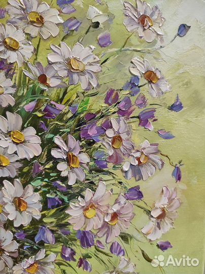 Картина маслом Букет с ромашками