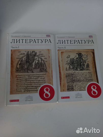 Учебники литературы 8 класс Курдюмовой 1 и 2 часть