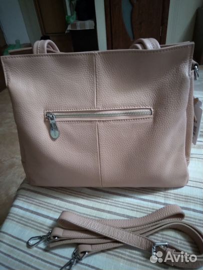 Сумка натуральная кожа,новая,цвет- пудра
