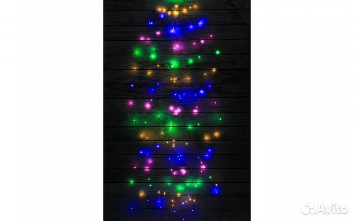 Разноцветная гирлянда для улицы капелька росы 30м