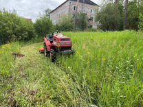 Покос травы мини-трактором