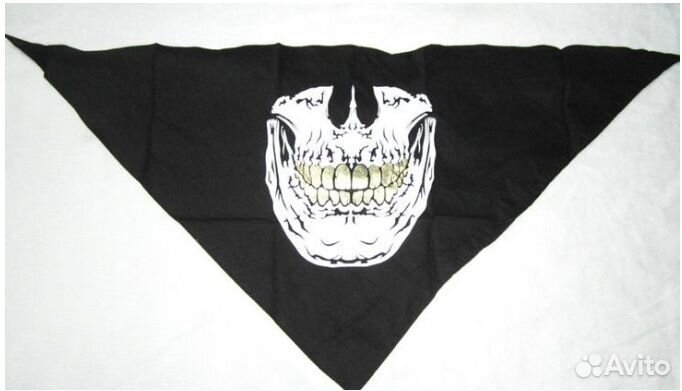 Хлопковый шарф-косынка с черепом