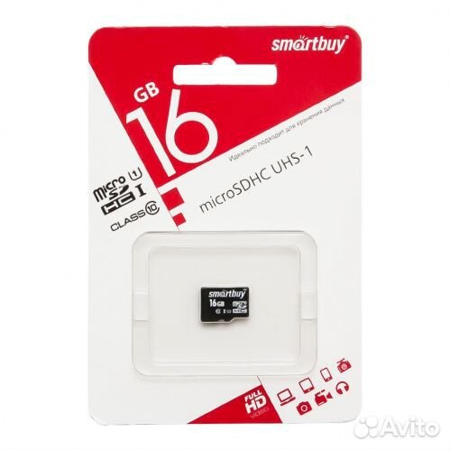 Карта MicroSD SmartBuy Сlass 10 на 16GB