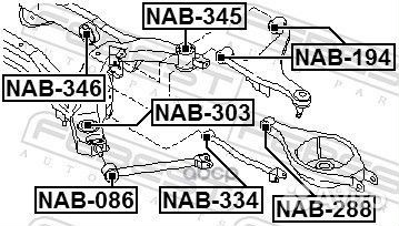 Сайлентблок задней балки (гидравлический) NAB346