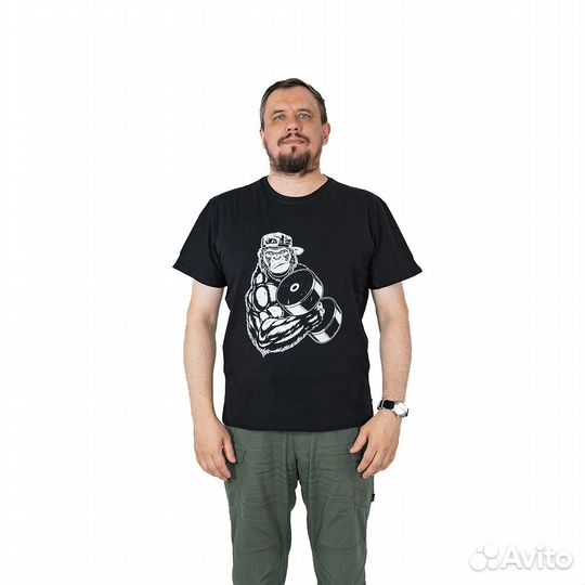 62830 Футболка Горилла с гантелей черный (KG, 64