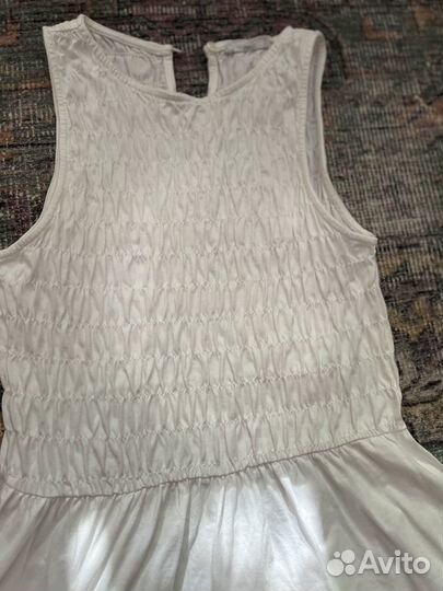 Платье трикотажное белое Mango