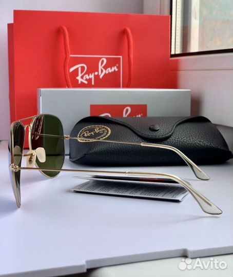 Очки ray ban aviator зеркальные синие