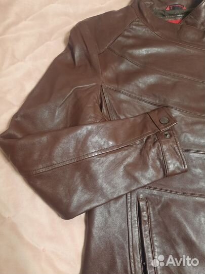 Кожаная куртка косуха женская, р.48