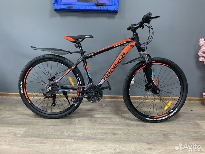 Скоростной велосипед Черно оранжевый новый