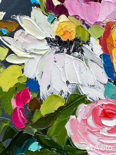 Картина маслом на холсте цветы