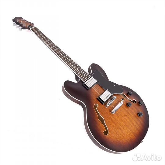 Полуакустическая гитара Eart E-335 Brown Sunburst