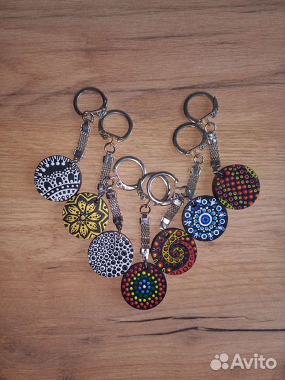 Брелки деревянные в этническом стиле