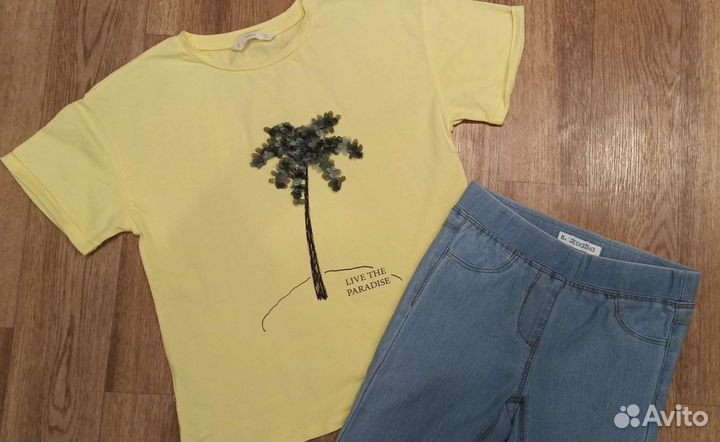 Футболка, шорты, легинсы, летнее рост 122-128