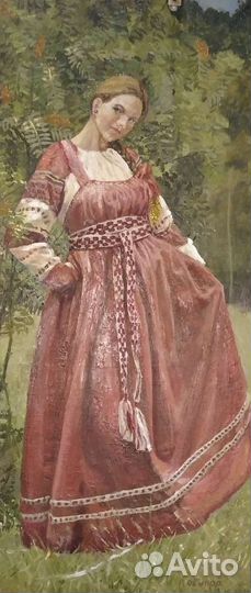 Картина,девушка в сарафане