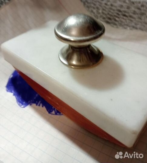 «Пресс-папье(дерево-мрамор-металл.) Винтаж