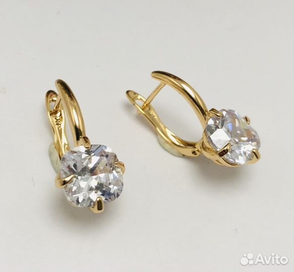 Серьги позолоченные