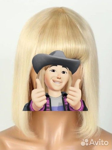 Парик Натуральные волосы блонд и черный