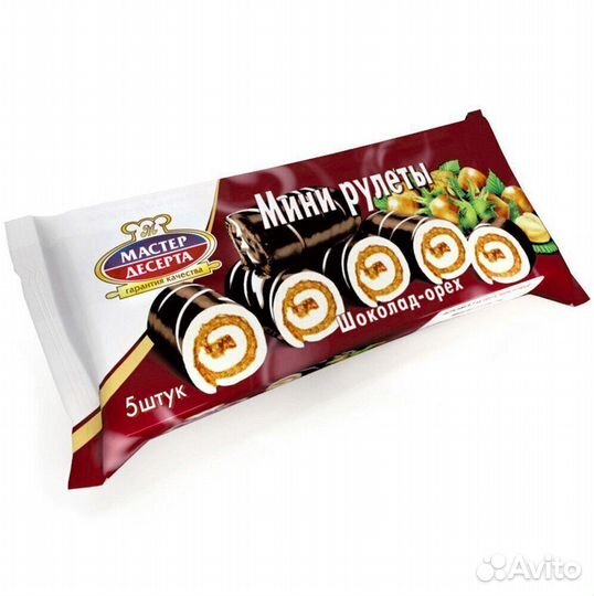 Опт - Мини-рулеты бисквитные с шоколадно-ореховым