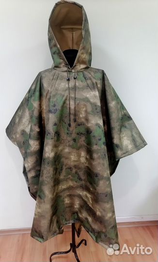 Накидка Пончо Дождевик мох мультикам цифра