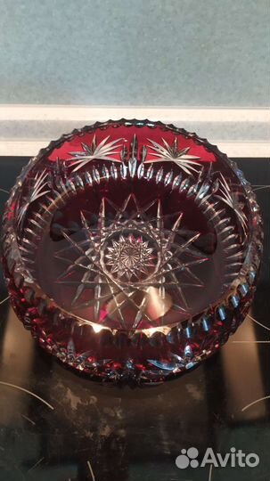 Ваза цветной хрусталь Германия гдр
