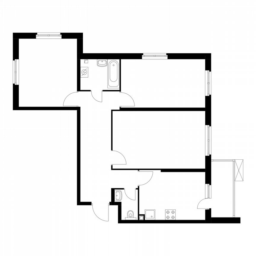 3-к. квартира, 78,7 м², 2/24 эт.
