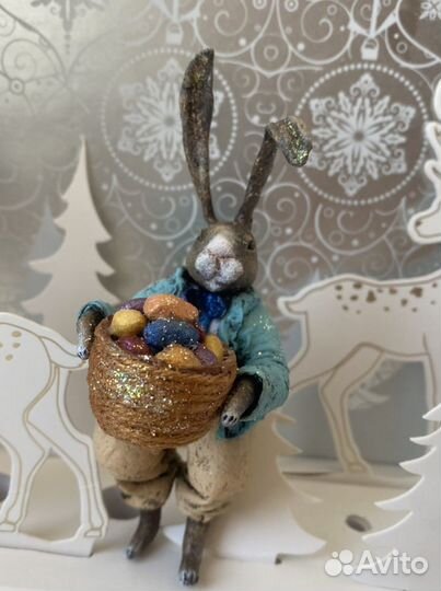 Пасхальный заяц. Ватная игрушка