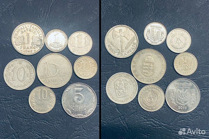 Лоты монет мира и медаль