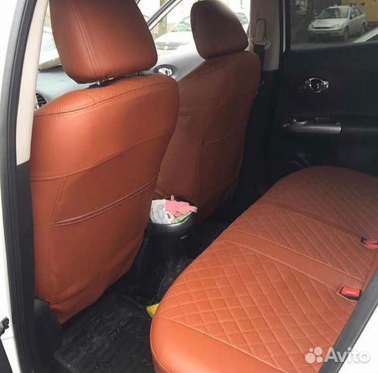 Чехлы экокожа Ромб на Nissan Juke от Автопилот