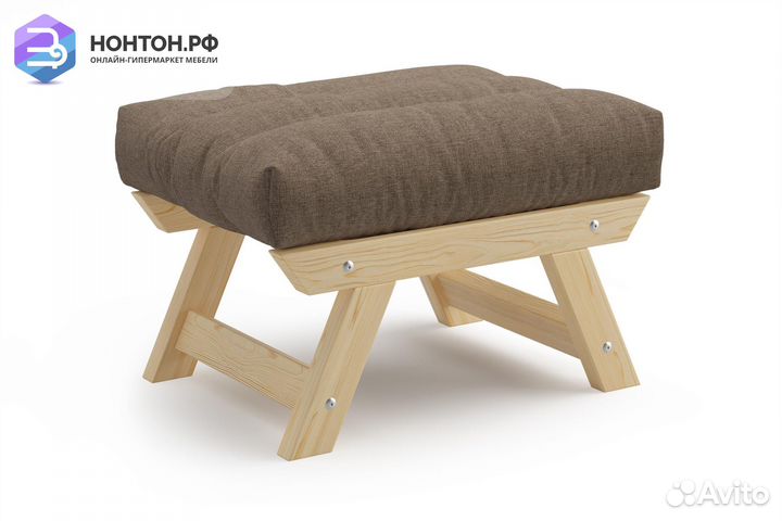 Пуф Амбер рогожка коричневая