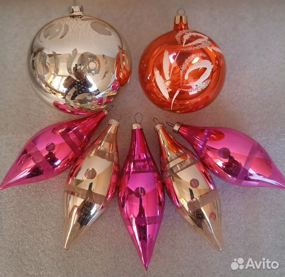 Елочные игрушки стекло СССР