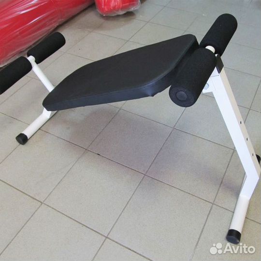 Скамья 2в1 пресс гиперэкстензия белая складная 250
