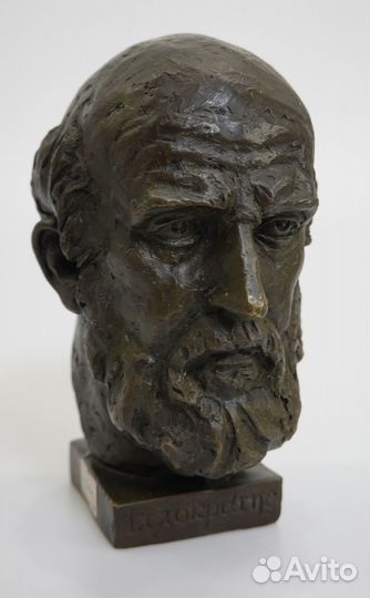 Бюст Гиппократ врач бронза литьё Греция