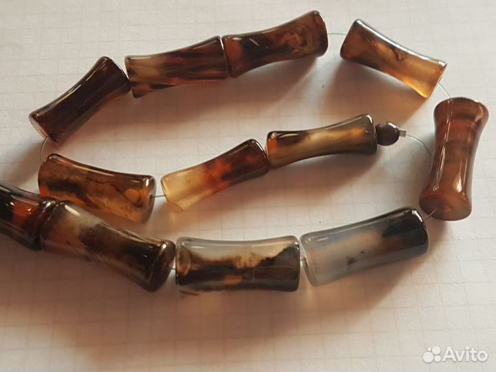 Бусины для рукоделия набор, агат, оникс