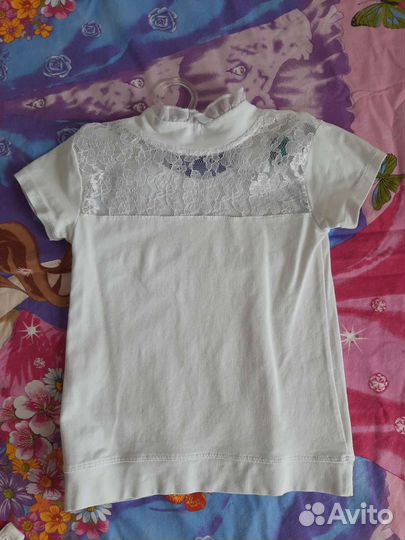 Блузка белая для девочек 122