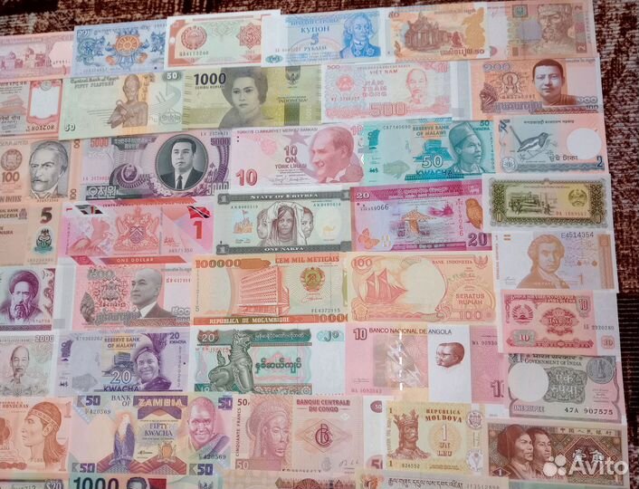 Набор Иностранные Банкноты Разные UNC Пресс