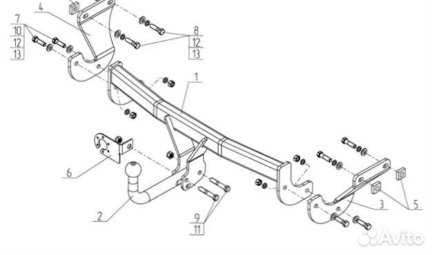 Фаркоп Hyundai i40 2012-2019