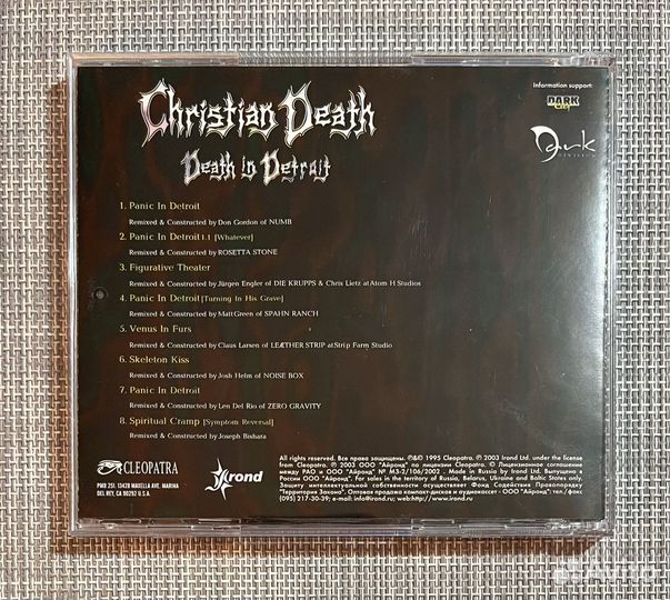 Christian Death - Death In Detroit CD Rus