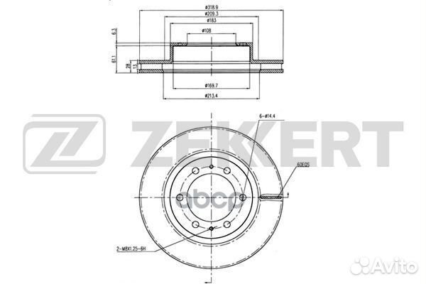 Диск торм. перед. Toyota Hilux (N10 N20 N30) 05
