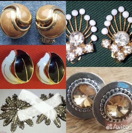 Антиквариат из Европы. Клипсы. Винтаж