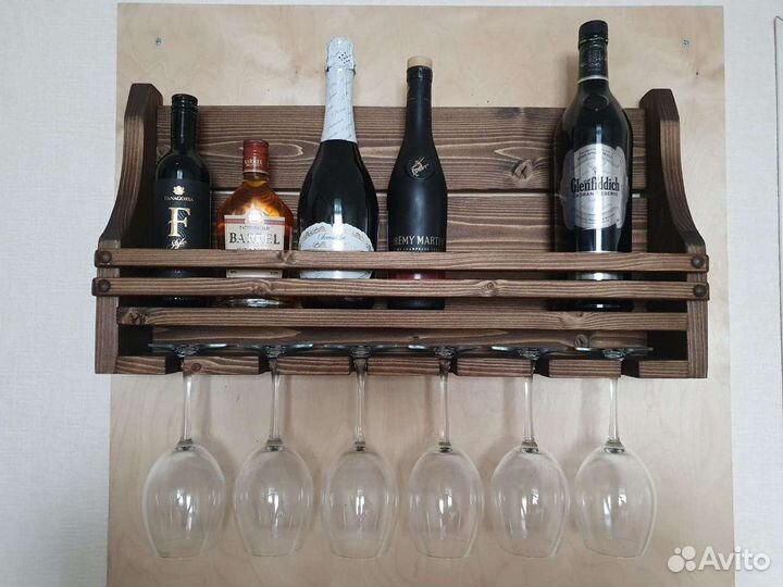 Полка-минибар для бокалов и бутылок