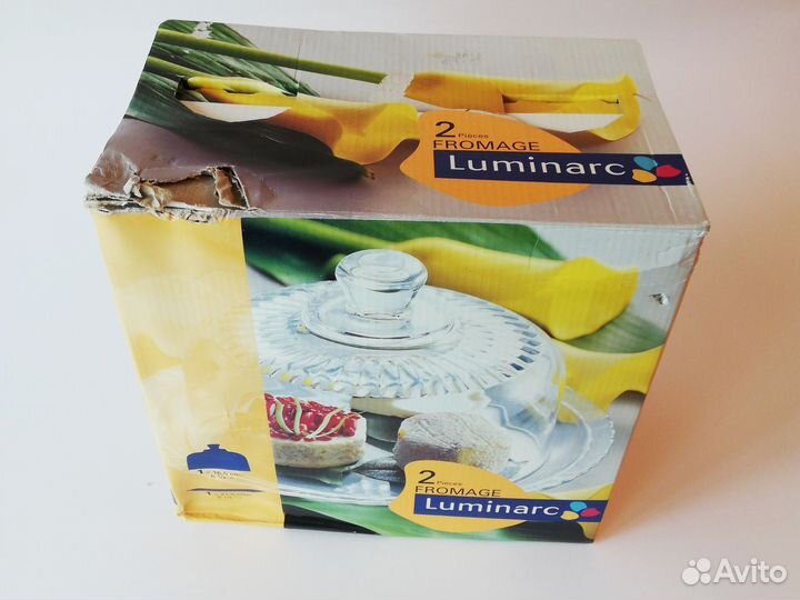 Блюдо с крышкой для пирожных, сыра фирмы Luminarc