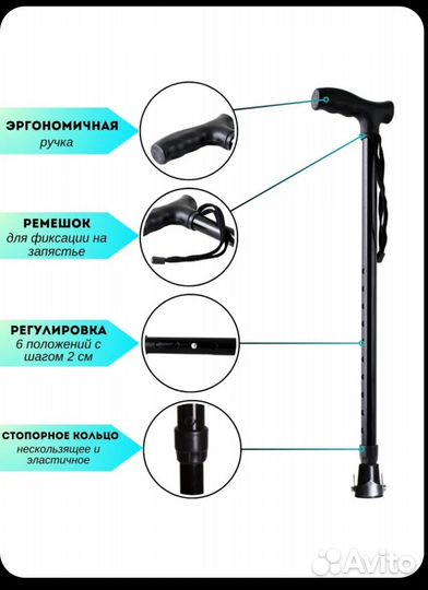 Трость опорная для пожилых