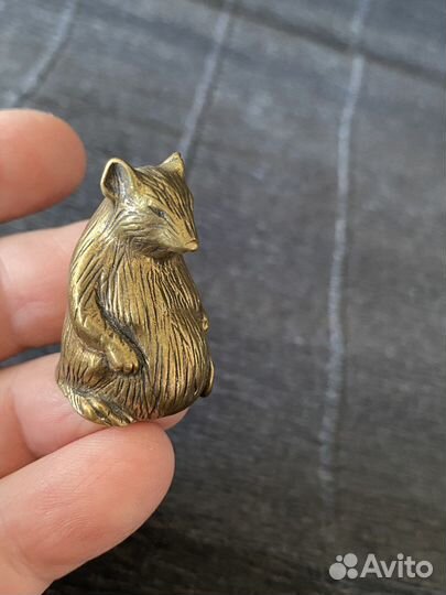 Крыса латунь фигурка миниатюра