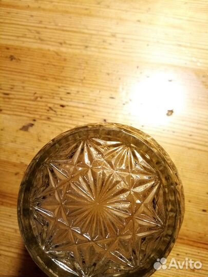 Ваза конфетница резное стекло СССР