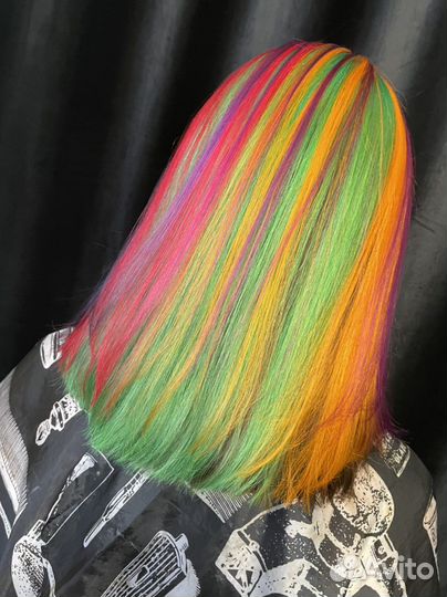 Цветные волосы, блонд, окрашивание волос