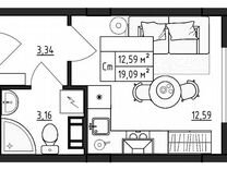 Квартира-студия, 19 м², 2/4 эт.