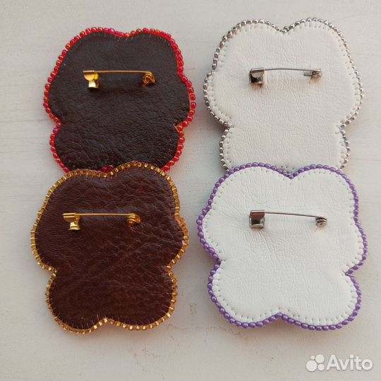 Броши анютины глазки. Ручная работа