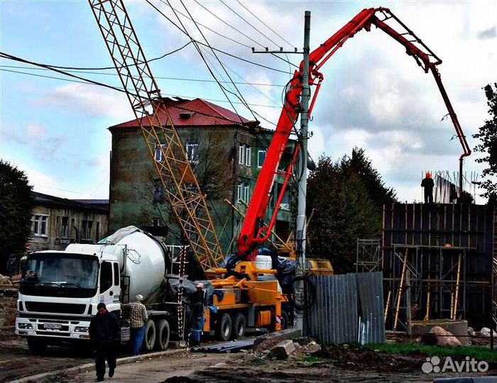 Доставка бетона раствора миксером