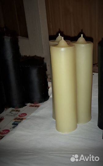 Восковые цилиндрические цветные свечи, №1